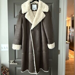NVLT Sherpa Faux Suede Coat- size XL